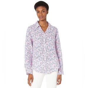 Lilly Pulitzer Sea View Fun in Sun Ditzy Floral Button Down Shirt Sz XL
